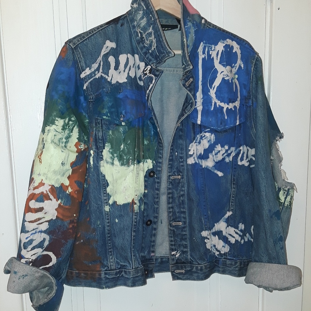 On Black Jean Jacket"H" "Honor"